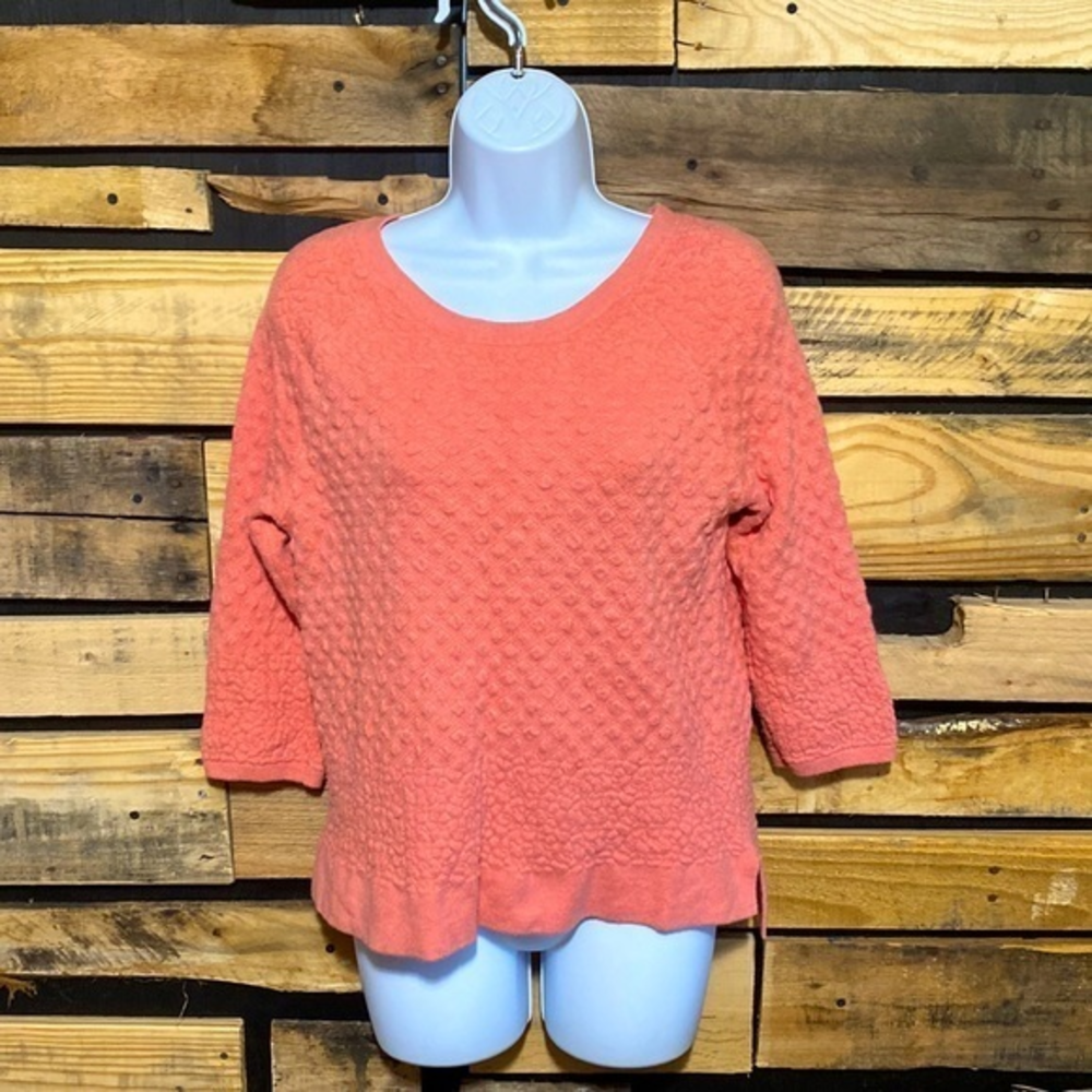 Anthropologie Field Flower 3/4 Sleeve Pink Sweater Size Medium